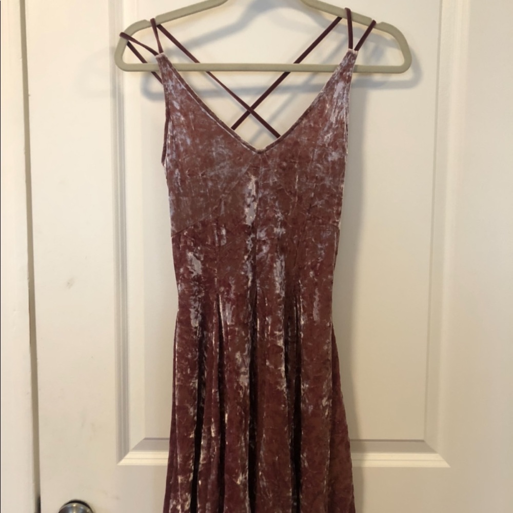 American Eagle Crushed Pink Velvet Dress